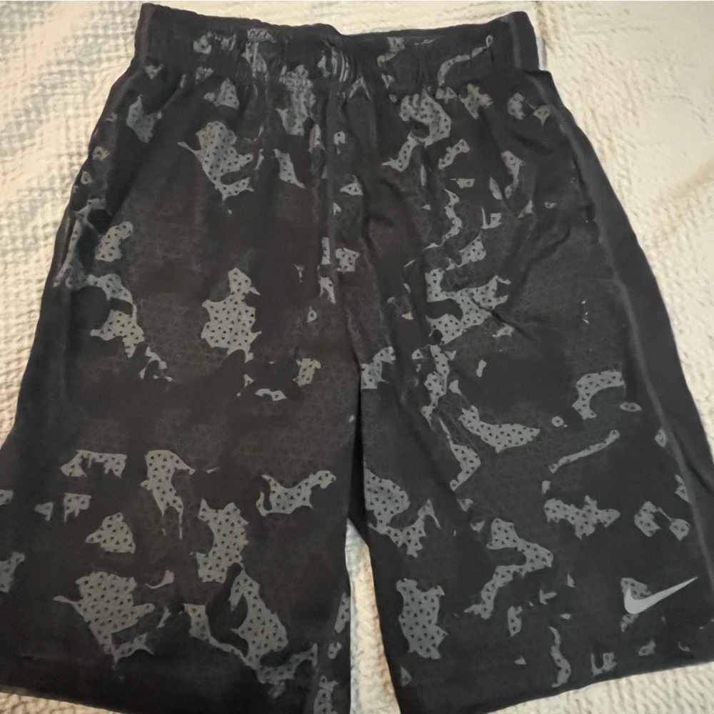 Nike Black Shorts with Gray Camo Design